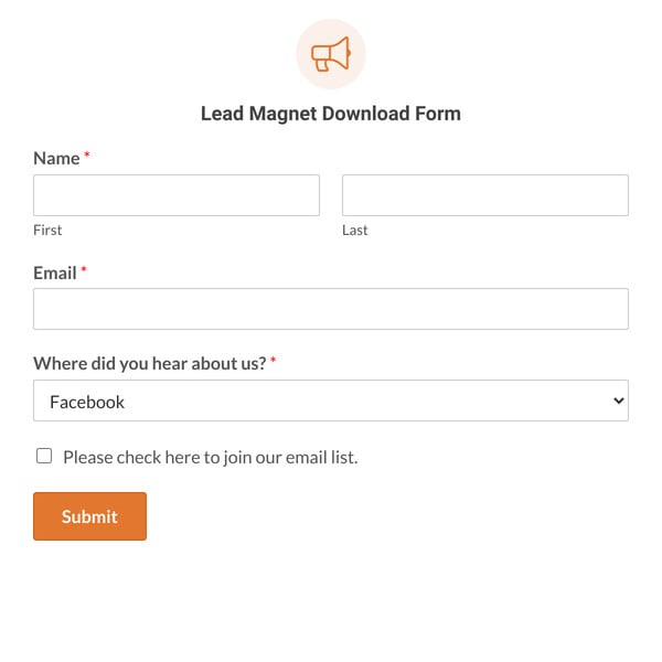 Lead Magnet Download Form Template