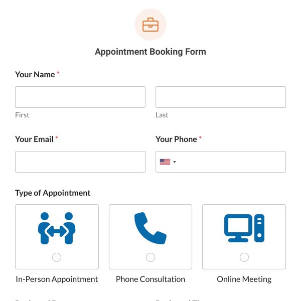 Appointment Booking Form Template