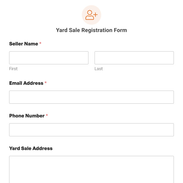 Yard Sale Registration Form Template
