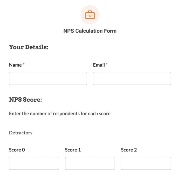 NPS Calculation Form Template
