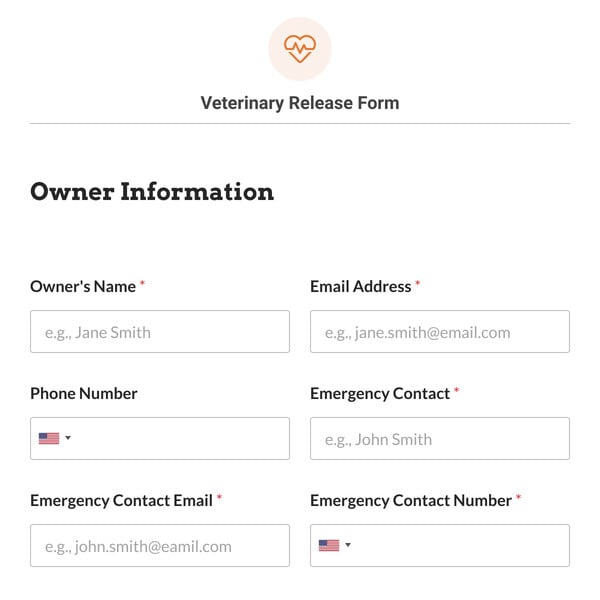 Veterinary Release Form Template