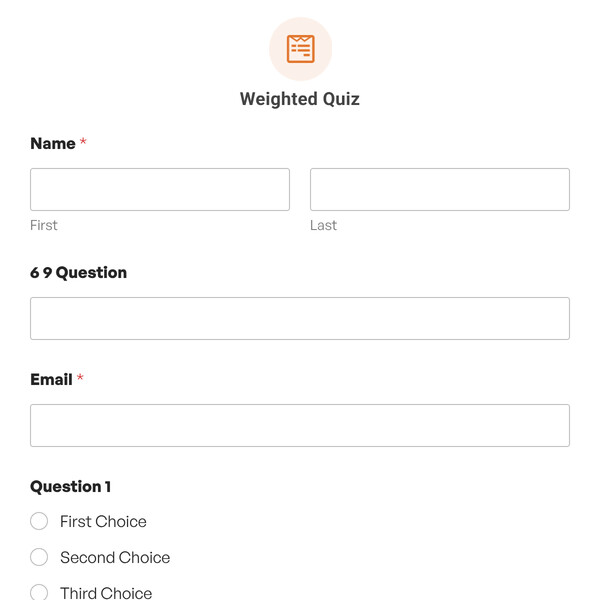 Weighted Quiz Template