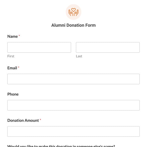Alumni Donation Form Template