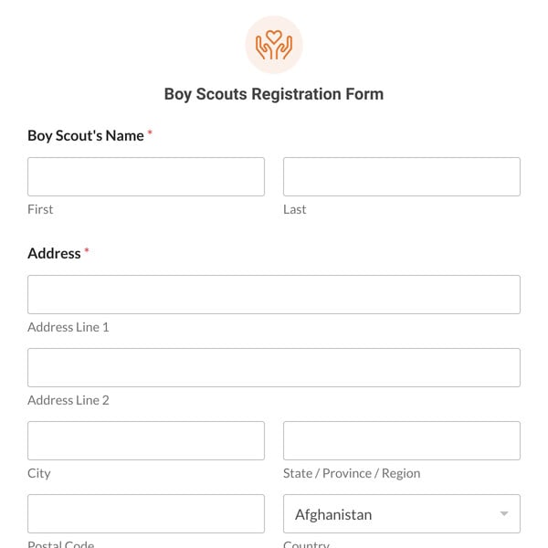 Boy Scouts Registration Form Template