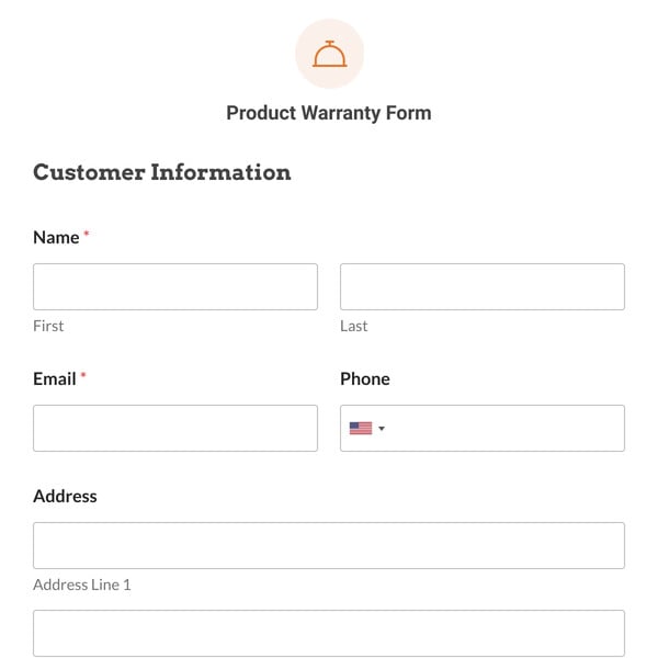 Product Warranty Form Template