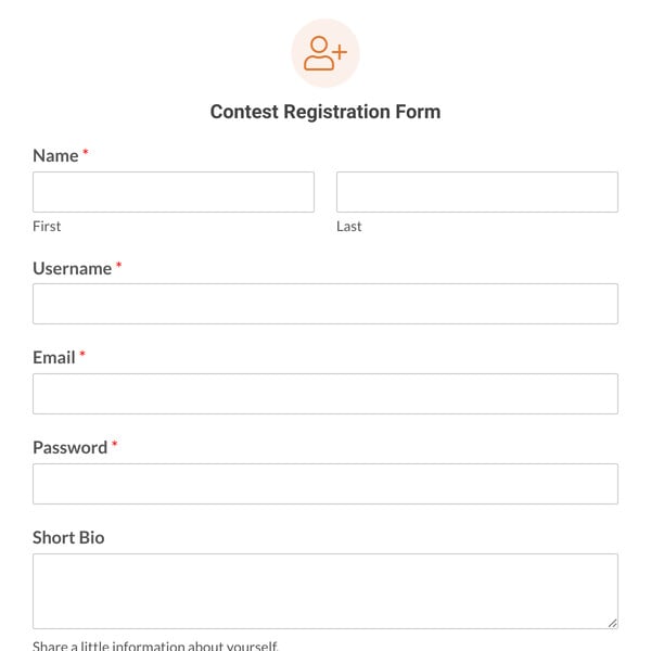 Contest Registration Form Template