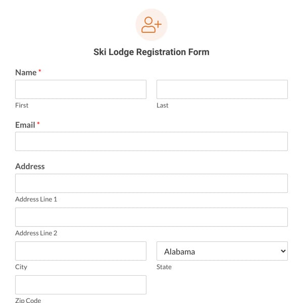 Ski Lodge Registration Form Template