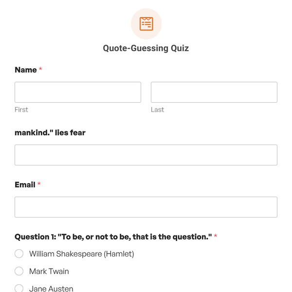 Quote-Guessing Quiz Template