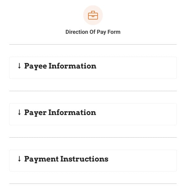 Direction Of Pay Form Template