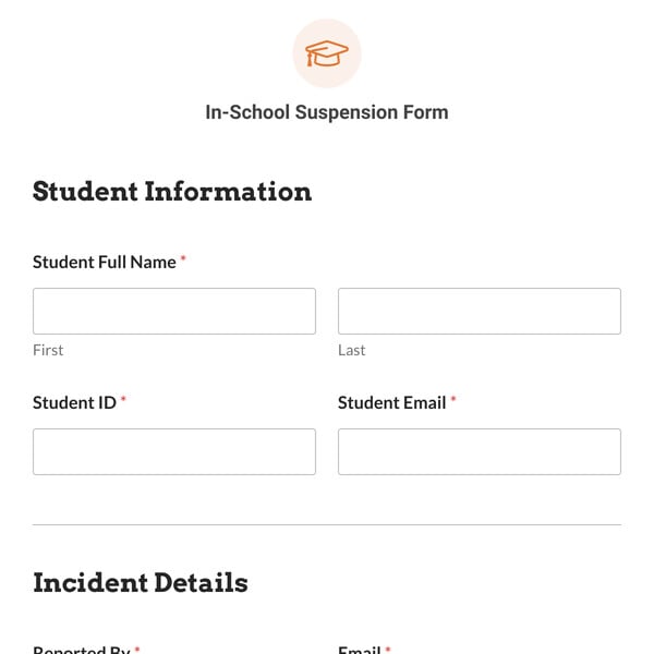 In-School Suspension Form Template