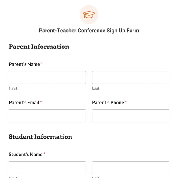 Parent-Teacher Conference Sign Up Form Template