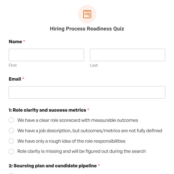 Hiring Process Readiness Quiz Template