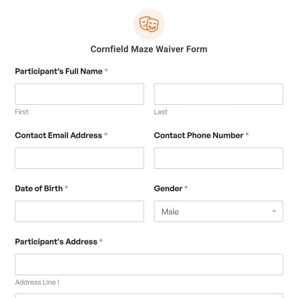 Cornfield Maze Waiver Form Template
