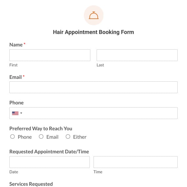 Hair Appointment Booking Form Template
