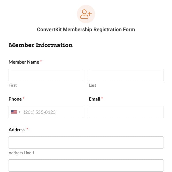 ConvertKit Membership Registration Form Template