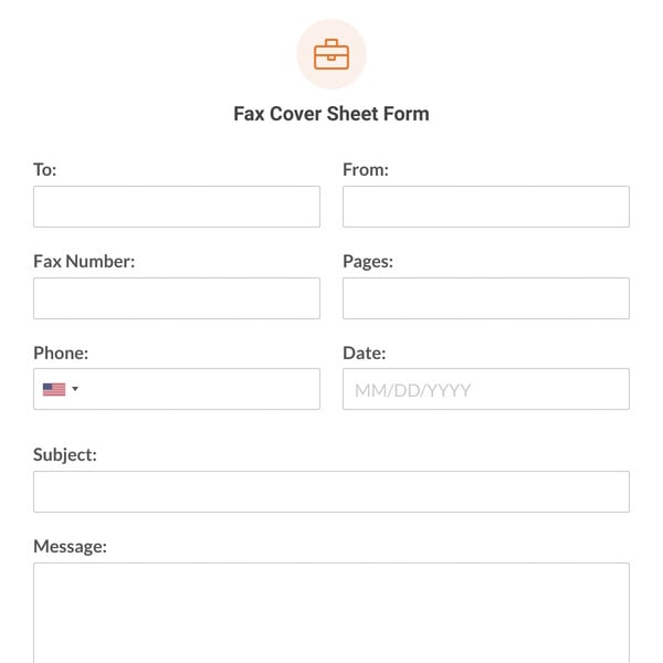 Fax Cover Sheet Form Template