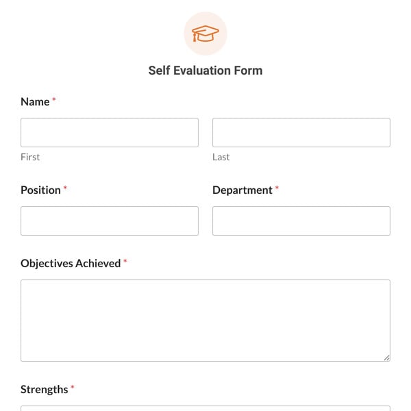 Self Evaluation Form Template