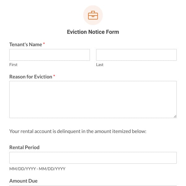 Eviction Notice Form Template