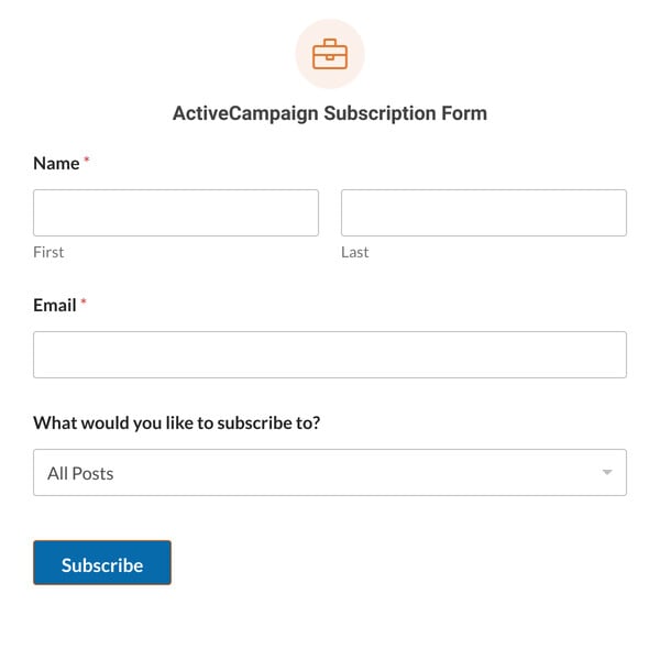 ActiveCampaign Subscription Form Template