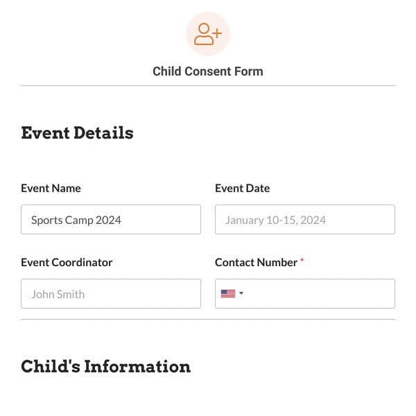 Child Consent Form Template
