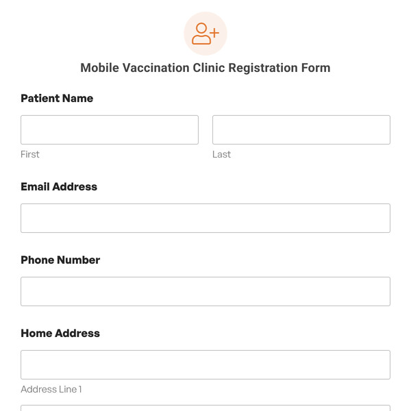Mobile Vaccination Clinic Registration Form Template