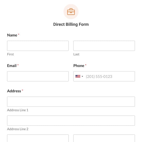 Direct Billing Form Template