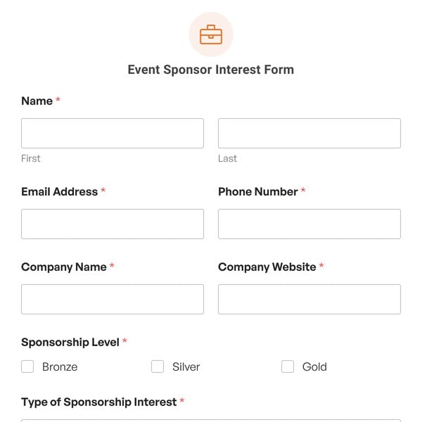 Event Sponsor Interest Form Template