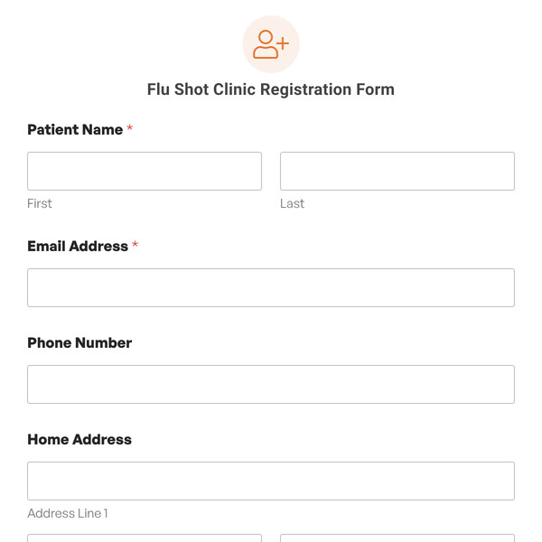 Flu Shot Clinic Registration Form Template