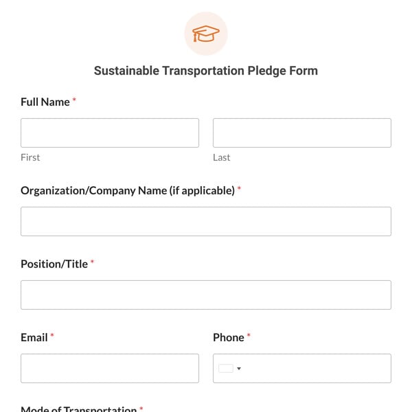 Sustainable Transportation Pledge Form Template