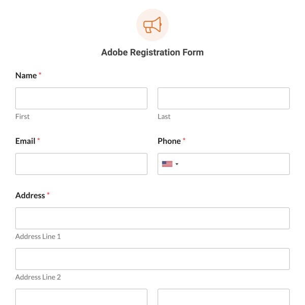 Adobe Registration Form Template