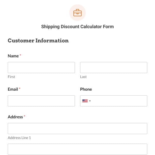 Shipping Discount Calculator Form Template