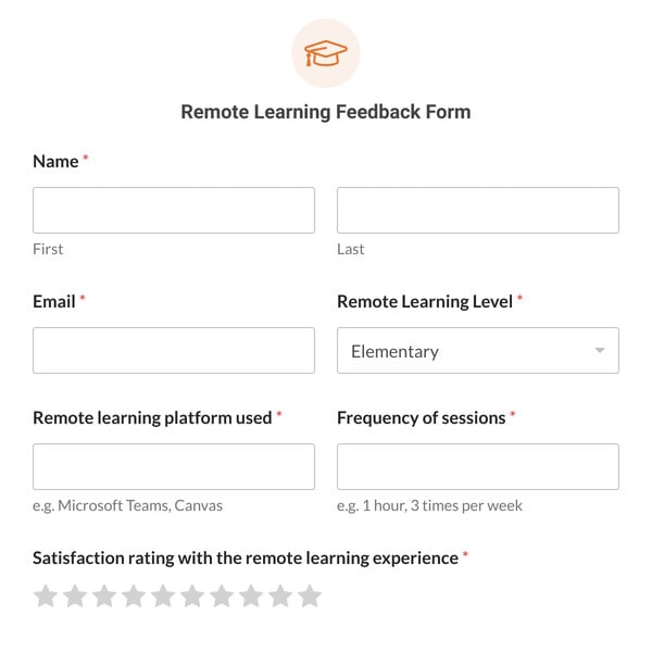 Remote Learning Feedback Form Template