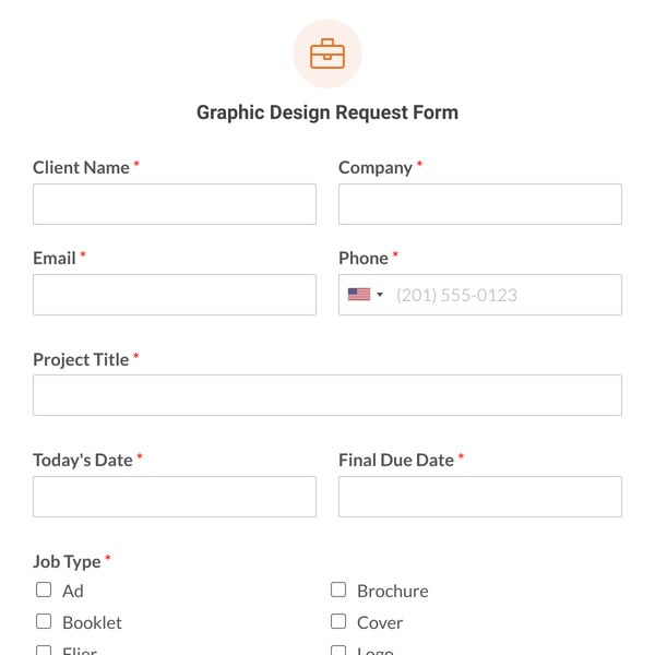 Graphic Design Request Form Template