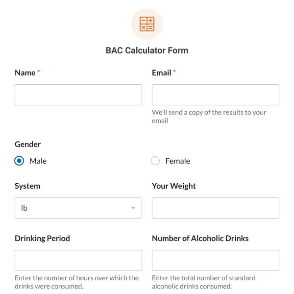 BAC Calculator Form Template