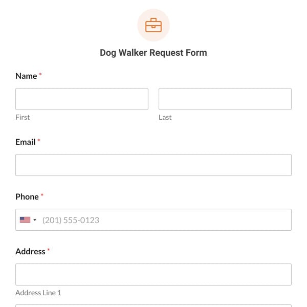 Dog Walker Request Form Template
