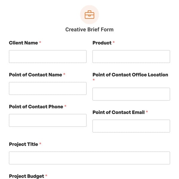 Creative Brief Form Template