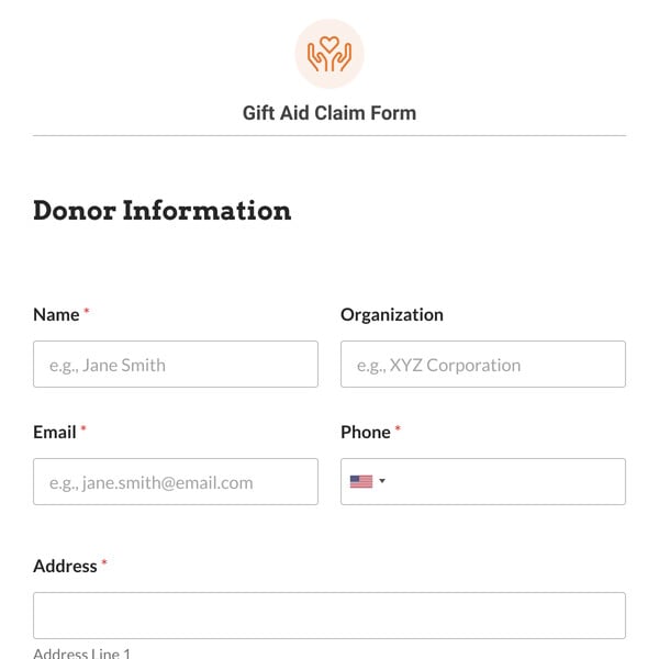Gift Aid Claim Form Template