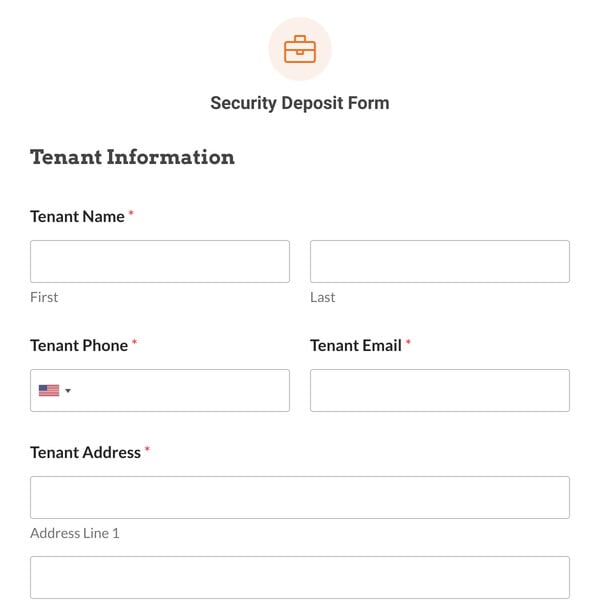 Security Deposit Form Template