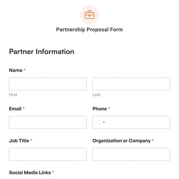 Partnership Proposal Form Template