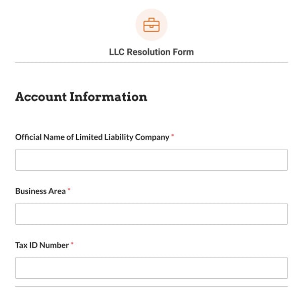 LLC Resolution Form Template