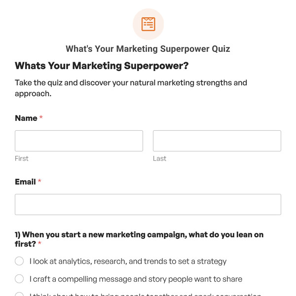 What's Your Marketing Superpower Quiz Template