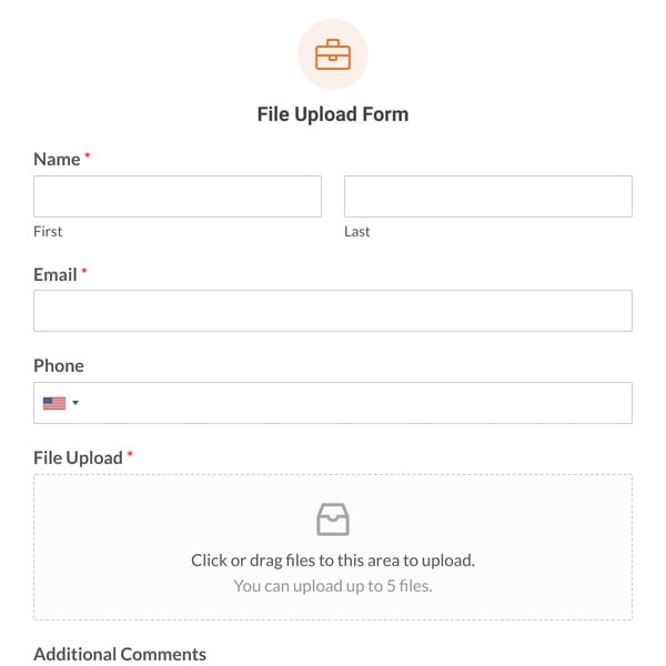 File Upload Form Template