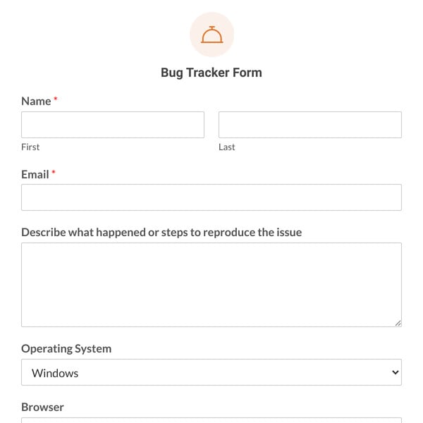 Bug Tracker Form Template