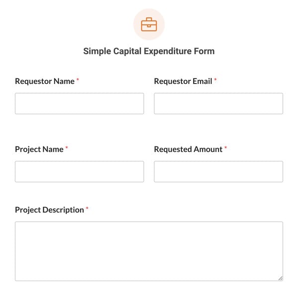 Simple Capital Expenditure Form Template