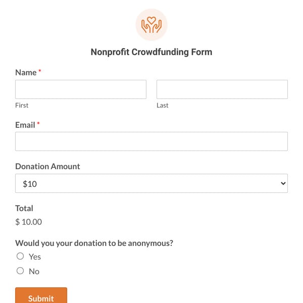 Nonprofit Crowdfunding Form Template