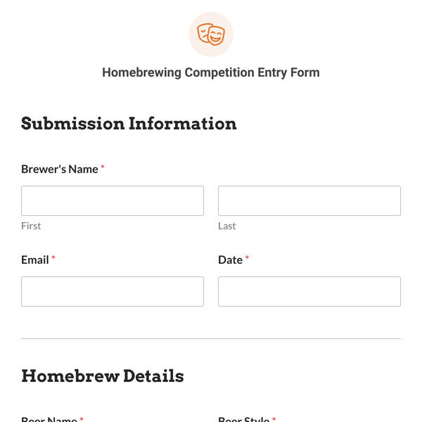 Homebrewing Competition Entry Form Template