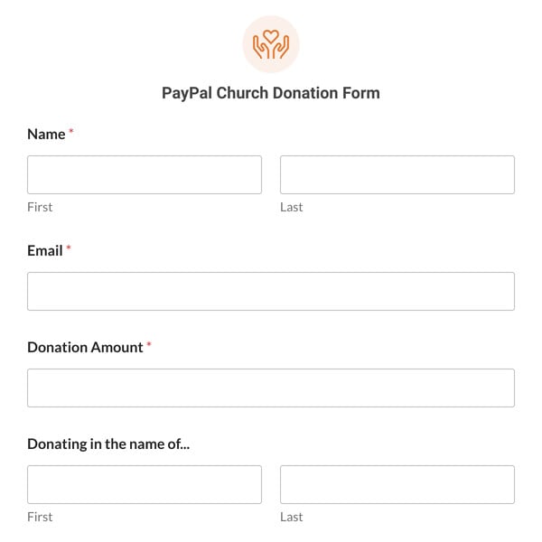 PayPal Church Donation Form Template