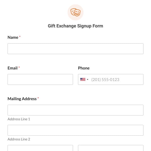 Gift Exchange Signup Form Template