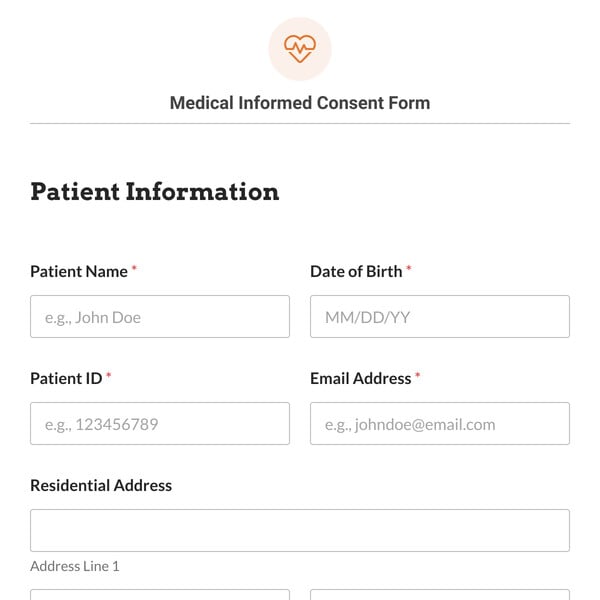 Medical Informed Consent Form Template