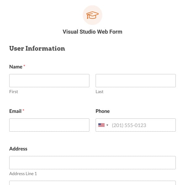 Visual Studio Web Form Template